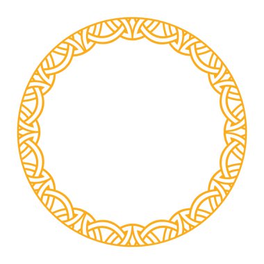 Minimalist tarzda karmaşık Kelt ve Viking desenli zarif dairesel çerçeve..
