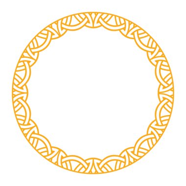 Kelt ve Viking desenleri içeren karmaşık dairesel bir çerçeve. Dekoratif ve sanatsal tasarım uygulamaları için ideal.