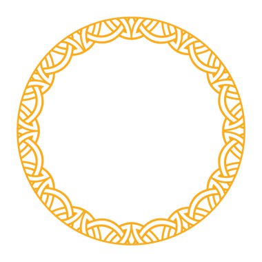 Birleşmiş Kelt ve İskandinav motifleri ile dairesel çerçeve süsleme, el sanatları ve tasarım projeleri için mükemmel.