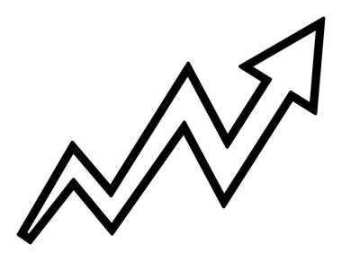 Kalın 3D oklar yukarı doğru, büyümeyi ve gelişimi simgeliyor dinamik, minimalist tarzda..