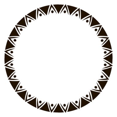 Çerçeveleme ve dekoratif amaçlar için mükemmel, Afrika kabile sanatından esinlenilmiş dairesel desen.