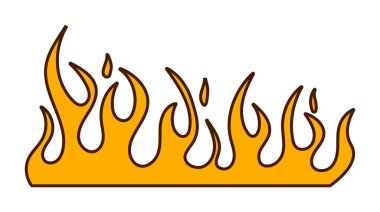 Yaratıcı tasarım projeleri ve kavramları için ideal ateş alevlerinin cesur ve canlı çizimi.