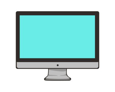 Mavi ekranlı masaüstü bilgisayar monitörü.