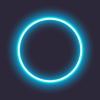 Koyu arkaplanda parlayan neon çember.