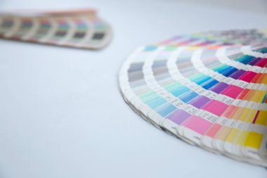 Renk yönetimine basın. Beyaz arkaplanda renk paleti.