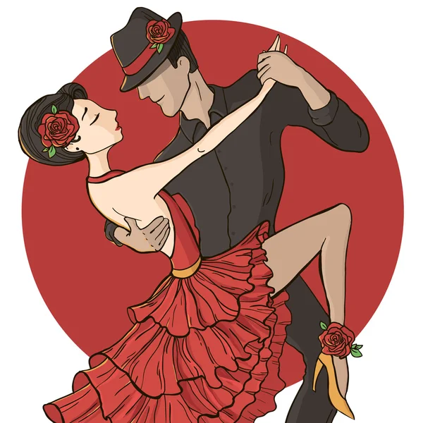 Flamenco par dansare — Stock vektor