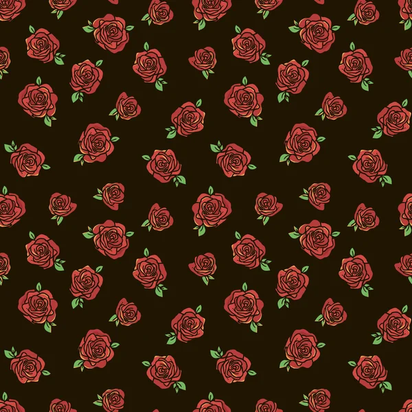 Patrón con rosas rojas — Vector de stock