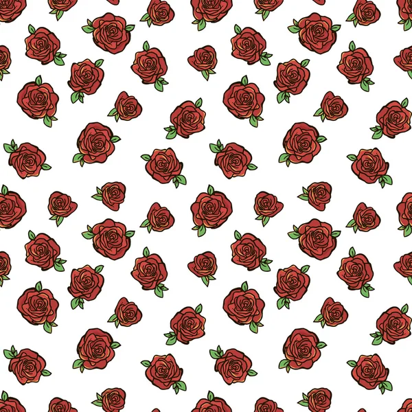 Шаблон с красными розами — стоковый вектор