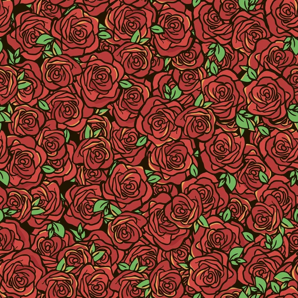 Patrón con rosas rojas — Vector de stock