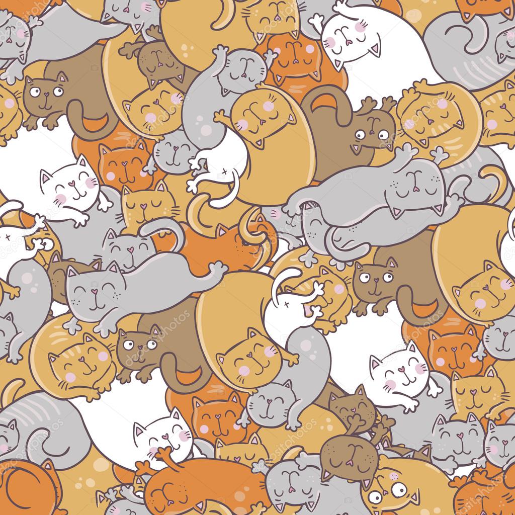 Pattern with cute cats