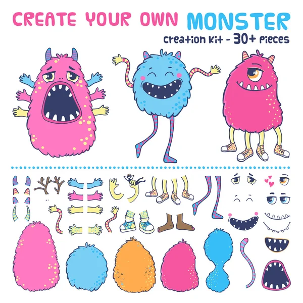 Monster creatie kit. — Stockvector