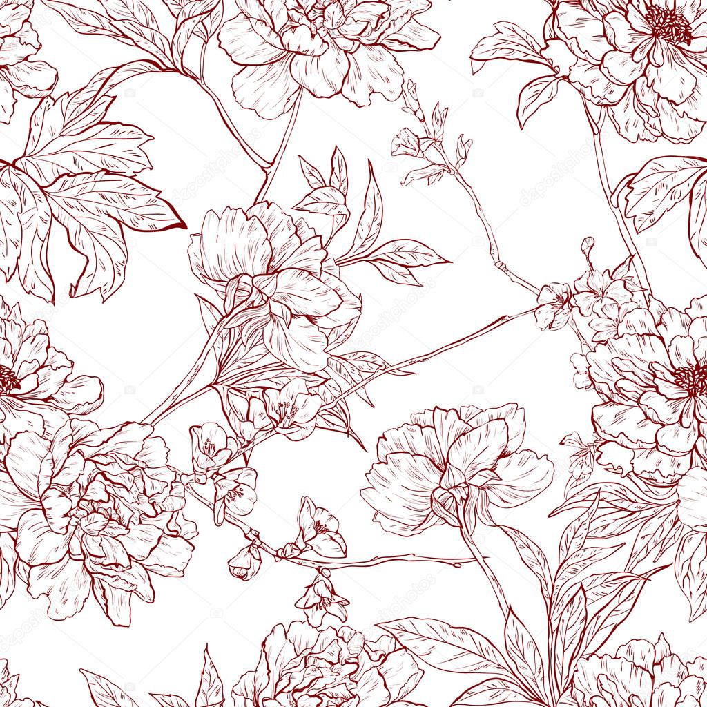 Floral pattern with flowers.