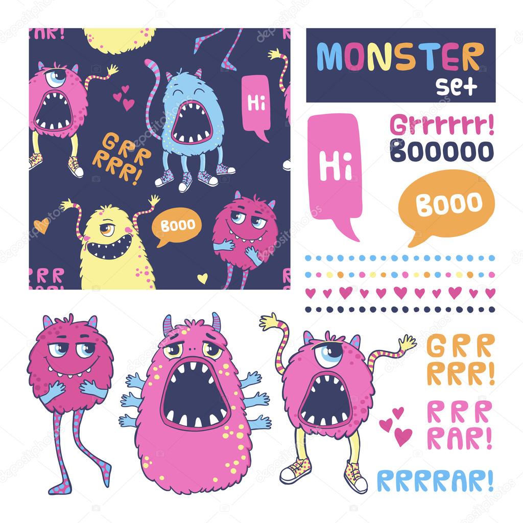 Monster vector set.