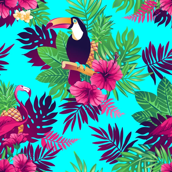 Modèle sans couture tropicale. — Image vectorielle