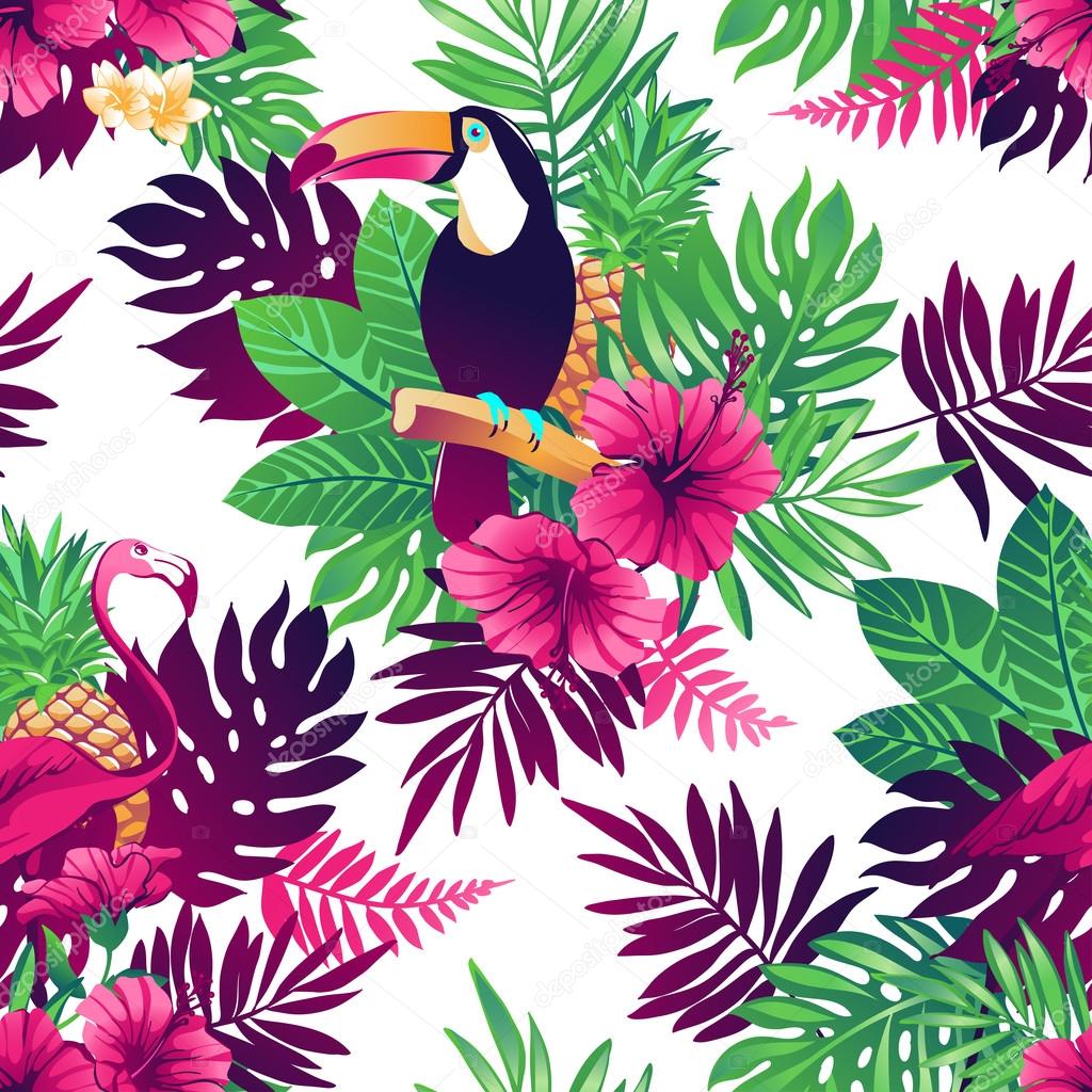 Tropical seamless pattern.