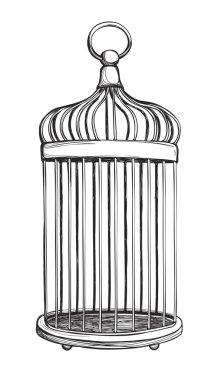 Birdcage isolated on white background clipart