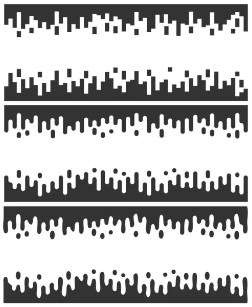 Bezešvé Prvky Okraje Vzoru Tmavé Barvě Izolované Bílém Pozadí Geometrický — Stockový vektor