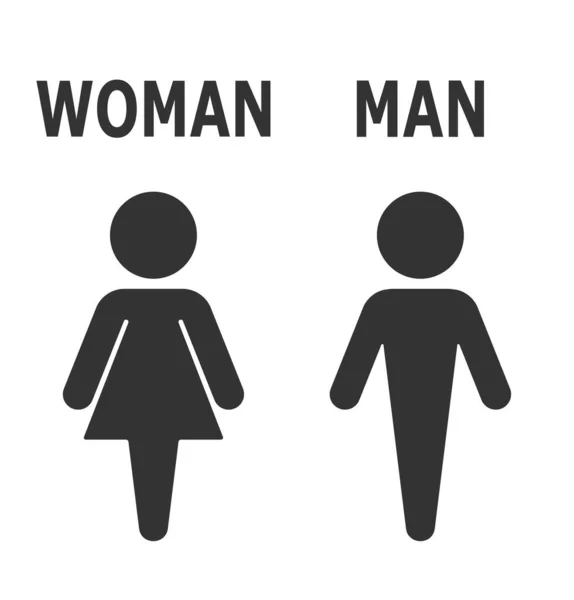 Икона Мужчины Женщины Символы Иконы Ванны Туалета Изолированы Белом Фоне — стоковый вектор