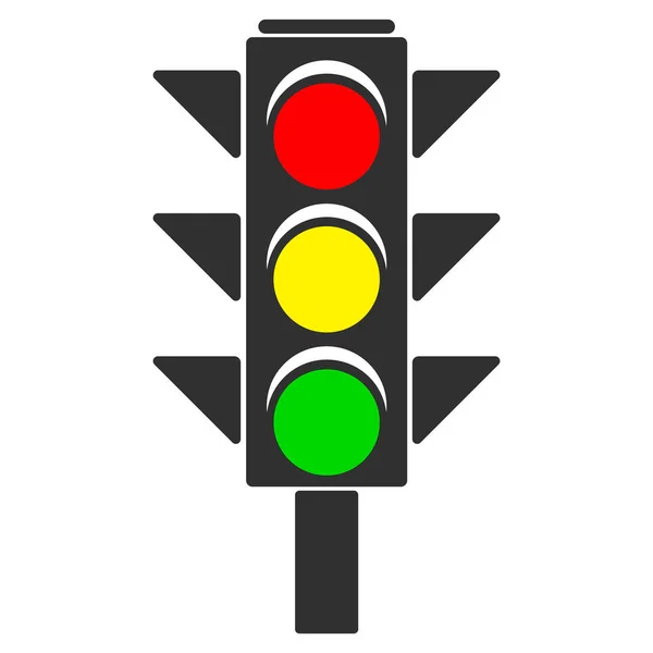 Yaya Trafik Işığı Düzenlenmiş Trafik Trafik Kuralı Beyaz Arkaplanda Renkli — Stok Vektör