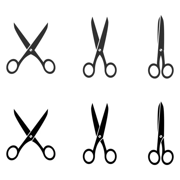 Silhouette Black Scissors Isolated White Background Barber Scissors Icon Scissors — Stock Vector