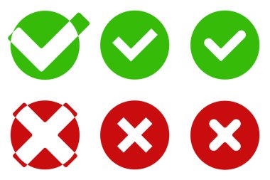 Evet ve beyaz arkaplanda izole edilmiş renkli bir simge yok. Katılıyor ya da reddet.