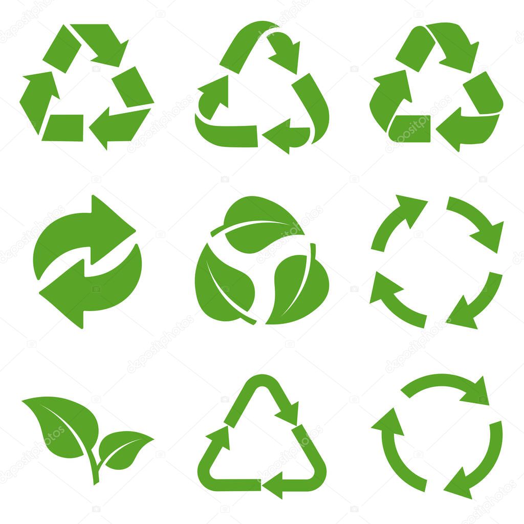 Disposal, reuse, environmental preservation, cleanliness. Clean ecological environment symbol isolated on white background.