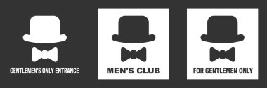 Beyefendiler kulübü logosu, beyefendiler etiketi, projeleriniz için tasarım unsurları, kartlar, davetiyeler. Centilmen klasik illüstrasyon