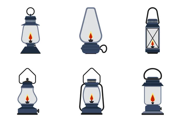 Kerosinlampe Kreatives Symbol Isoliert Auf Weißem Hintergrund Einfache Elementillustration Kerosinlampen — Stockvektor