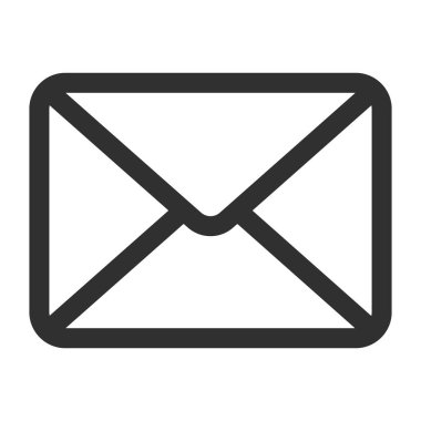 Message envelope line icon for apps and websites Isolated on white background. Mail, letter and message sign.