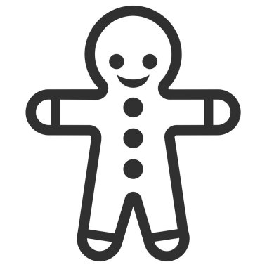 Zencefilli çörek adam mutlu Noeller ve sağlıklı bir yeni yıl diler. Beyaz arkaplanda bir vektör