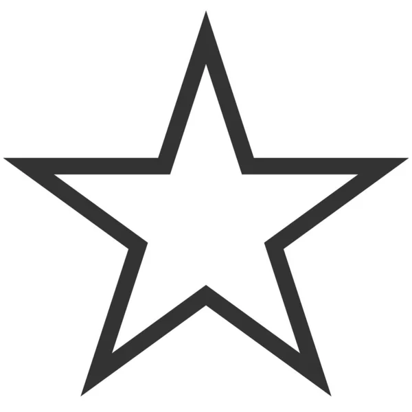 Ein Standard Fünfzackiger Stern Mit Einem Schwarzen Umriss Star Symbol — Stockvektor