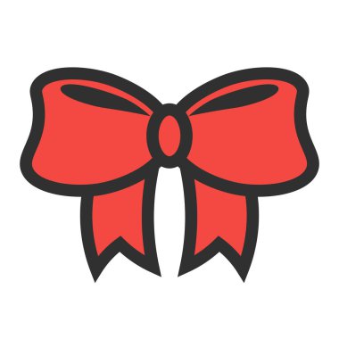 Dekorasyon hediyeleri, selamlar, tatiller için gerçekçi kırmızı fiyonk. Stok vektör illüstrasyonu beyaz arkaplanda izole edildi.