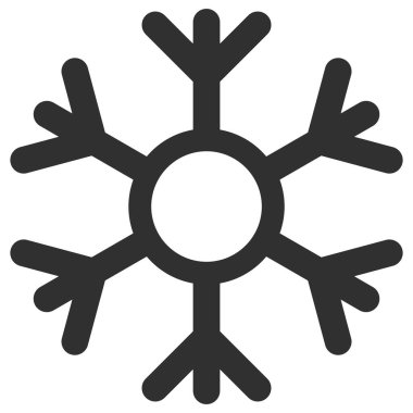 Kar tanesi. Düşük veya soğuk sıcaklıklarda kullanılacak güvenli ambalaj sembolünün vektör çizimi, düzenlenip renk değiştirilebilen boş bir arkaplanda izole edilmiş. Paketlemede kod için mükemmel.