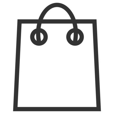 Alışveriş Torbası Düz Simgesi. Piksel Mükemmel. Mobil ve Web için. Alışveriş poşeti simgesi işaret vektörü, sembol, web ve mobil için logo illüstrasyonu