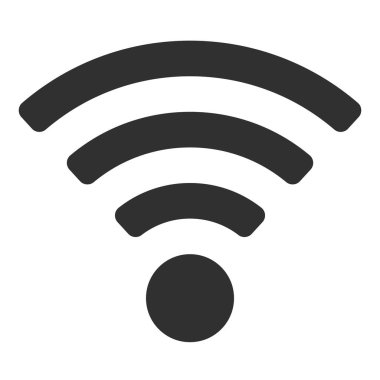 Gri arkaplanda kablosuz ağ vektör simgesi. Wi-Fi logo illüstrasyonu.