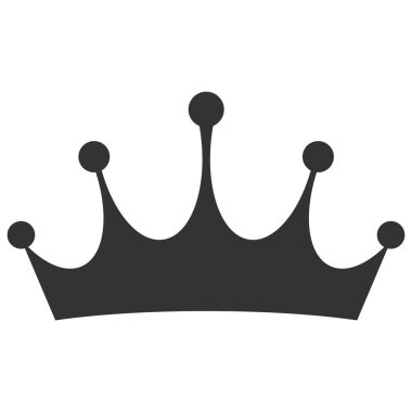 Koyu renkli taç simgesi beyaz arkaplanda izole edilmiş. Kralların, kralların ve gücün sembolü. logo ve reklamcılık