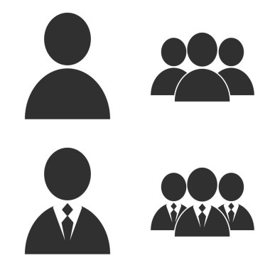 Arkaplanda izole edilmiş modaya uygun olarak simge oluşturulmuş insanlar. Kalabalık tabelaları. Infographics web sitesi tasarımı, logo, uygulama, UI için kişi sembolü. Vektör illüstrasyonu