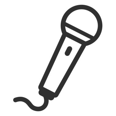 Mikrofon Simgesi Simgesi Düz illüstrasyon, Kabartma biçimi izole