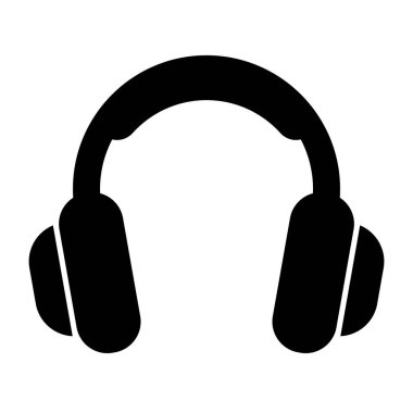 Kulaklık vektör simgesi. Kulaklık, müzik, melodi simgeleri. Vektör illüstrasyonu