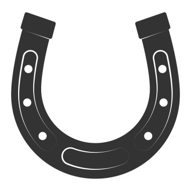 Beyaz arka planda iyi şanslar. At nalı ikonu. Şansın, batıl inancın ve zenginliğin sembolü. vektör illüstrasyonu