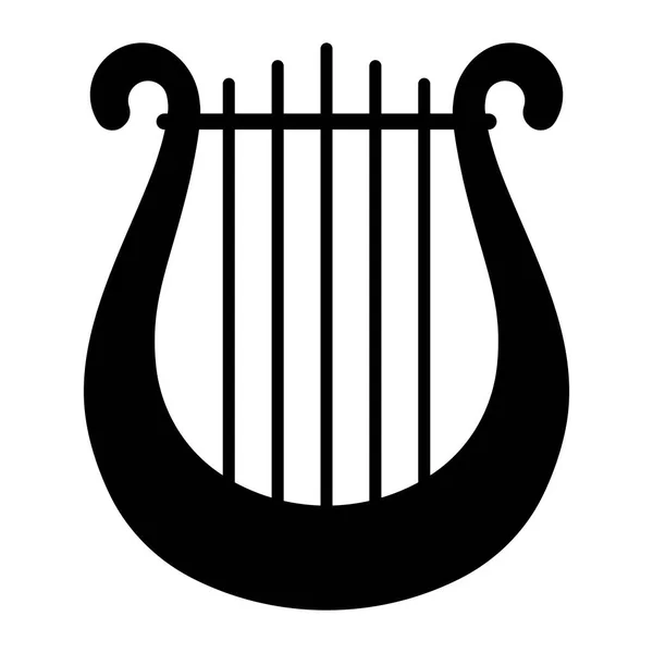 Classic Lyre Mini Harp Vector Icon Flat Design Isolated Background — Stock Vector