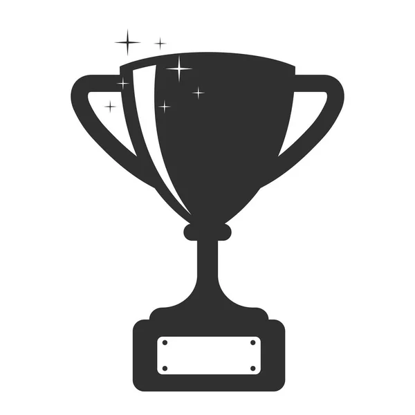 Pokal Silhouette Cup Icon Isolated Auf Weißem Hintergrund Sieg Auszeichnung — Stockvektor