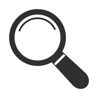 çizgi büyütme cam vektör grafik simgesi, arama ve büyütme sembolü. Şablon için iyi. Vektör illüstrasyonu beyaz arkaplanda izole edildi.