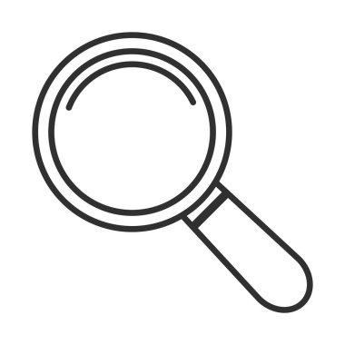 Büyüteç simgesi. Çizgi glifleri ve doldurulmuş renkli sürüm, ara, büyüteç ana hatlarını bul ve vektör işaretini doldur. Sembol, logo çizimi. Vektör grafikleri