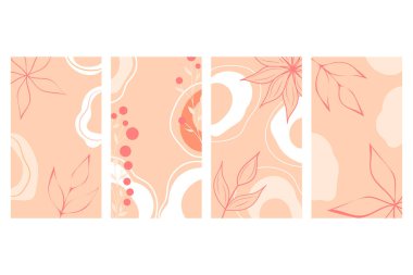 Web tasarımı için moda illüstrasyon. Vektör uygulama şablonu ayarlandı. Zarif soyut arka plan. Sosyal medya afişi şablonu. Herhangi bir amaç için modern, büyük tasarım.