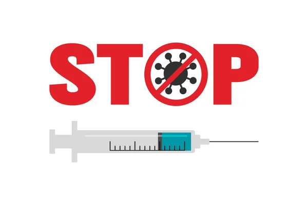 Stoppa kranvirus vektor karantän affisch. Pandemisk koronavirus förebyggande illustration varning. isolerad i vit bakgrund. — Stock vektor