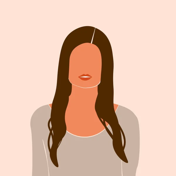 Portrait Minimal Abstrait Des Filles Portraits Femme Logo Beauté Concept — Image vectorielle