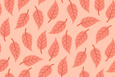 Modern yaprak çizimi deseni. Yaprakları olan tropik bir arka plan. Arka plan tekrarlanıyor. Vektör çizimi kusursuz desen. Modern egzotik soyut tasarım. Tasarım için modaya uygun şablon.