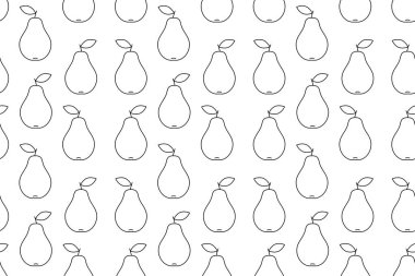 Armutlu tropik bir arka plan. Tekrarlanan meyve arka planı. Meyveli kusursuz bir desenin vektör çizimi. Modern egzotik soyut tasarım. 