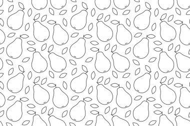 Armutlu tropik bir arka plan. Tekrarlanan meyve arka planı. Meyveli kusursuz bir desenin vektör çizimi. Modern egzotik soyut tasarım. 